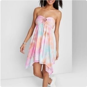 Women’s Sleeveless Tie Dye Babydoll Mini Dress M L Wild Fable NWT
